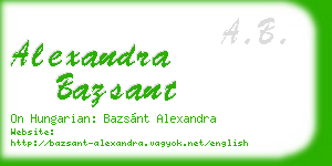 alexandra bazsant business card